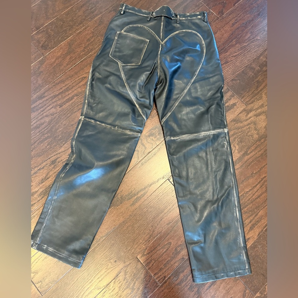 AREA Black Studded leather Women's Jeans - Picture 5 of 6